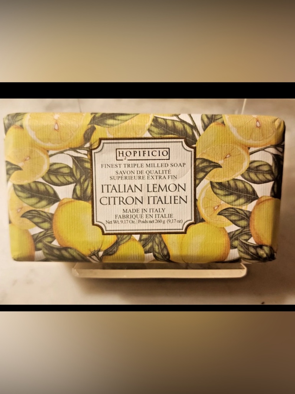 Hopificio Italian Luxury Bar Soap Tuscan Lemon Amazing Scented large Bar 9.17oz